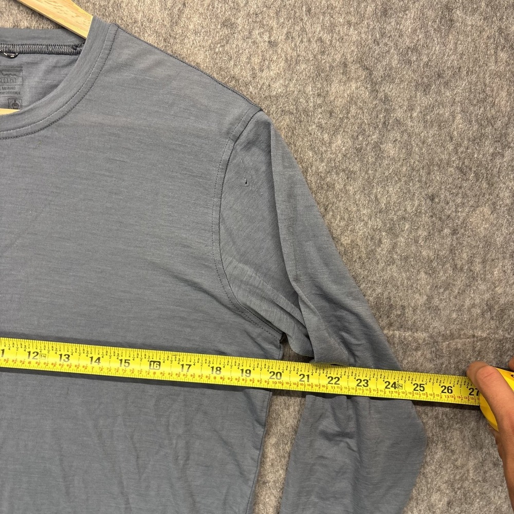 Patagonia Capilene Cool Merino Long Sleeve Shirt Women's Medium Blue Gray Flaws - Picture 6 of 9